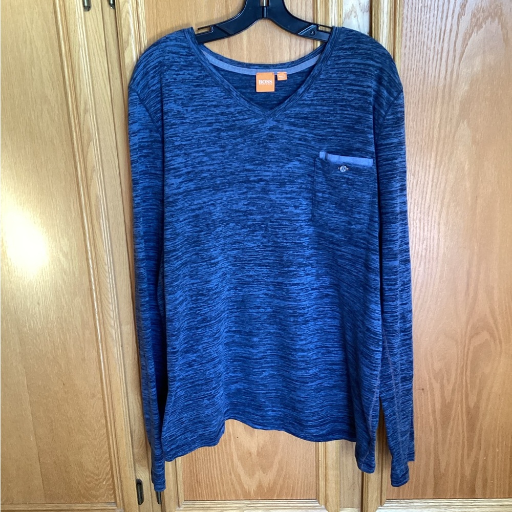 Hugo Boss 100% Cotton Long Sleeve V-Neck T-shirt
